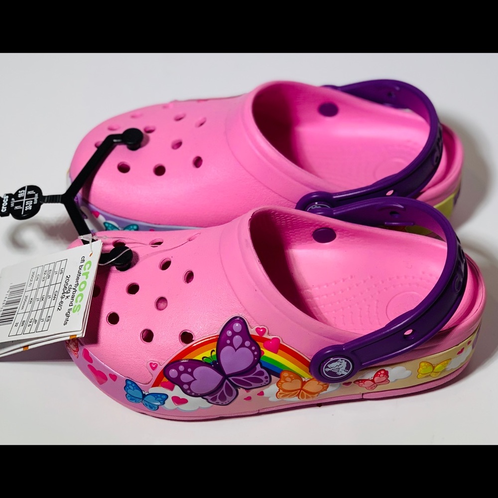 New! Crocs fun lab Butterfly Band Light-Up Clogs